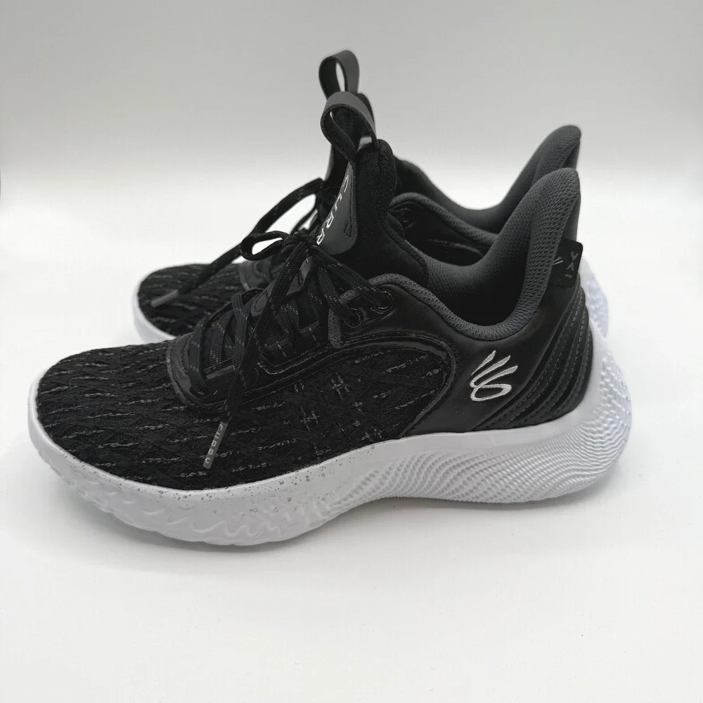 Under Armour Curry Flow 10 Basketball Mens 5.5 Black White Athletic Sneaker NWOB